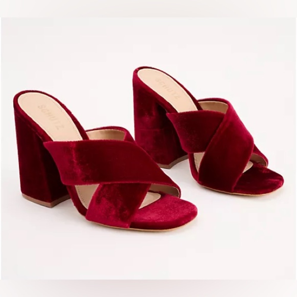 *BRAND NEW* SCHUTZ Velvet Crossover Heeled Mules - Callie